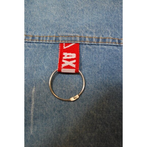 Axis Lab Distressed Ripped Denim Jacket w/Accent Zippers Size Large - Picture 13 of 16